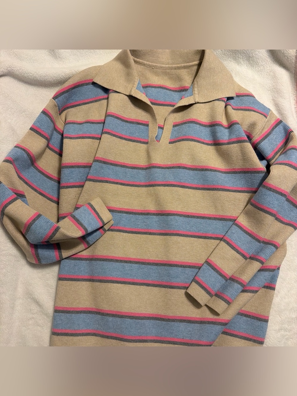 Striped V Neck